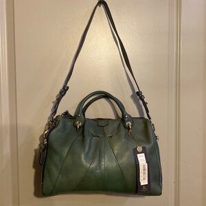 Tre Vero leather satchel purse crossbody bag removable strap